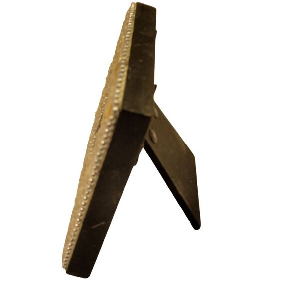 White Beaded Picture Frame Jeweled Whimsycore Boho Fairycore Wedding 3x3 - Picture 5 of 7